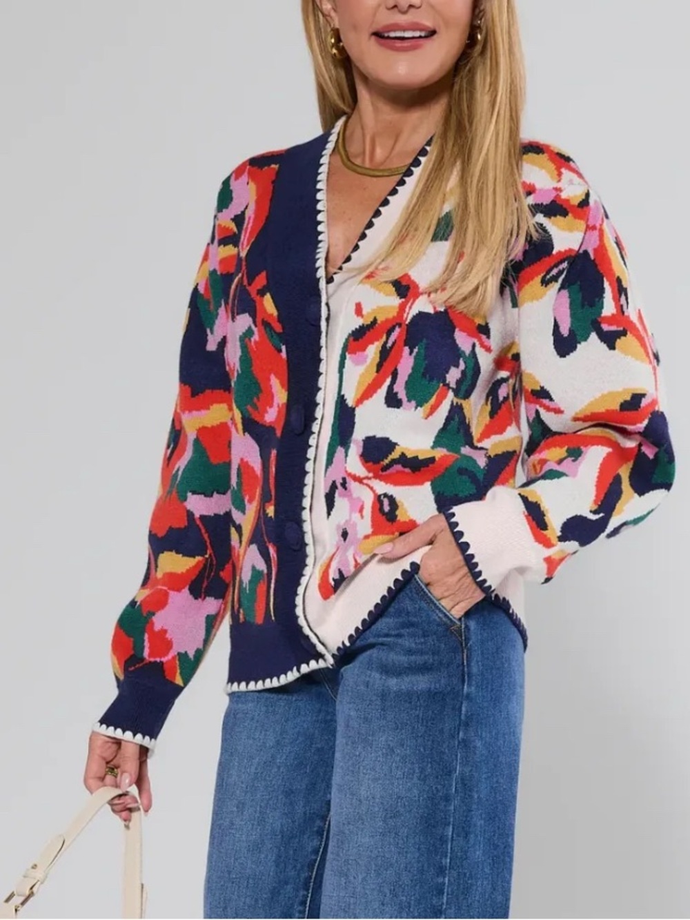 ⭐️REDUCED⭐️ NWT: Avara Leslie Navy Floral Cardigan (M)